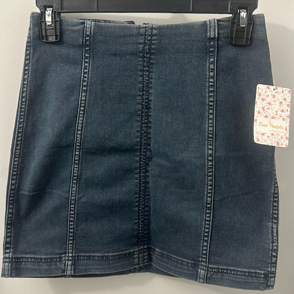NWT FREE PEOPLE WESTMINSTER BLUE FEMME SKIRT - Picture 10 of 14
